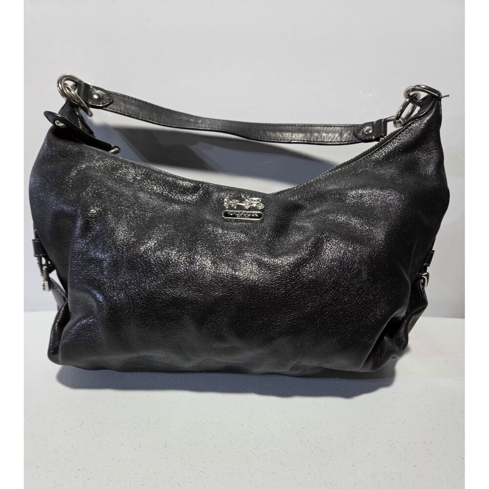 Coach F0982 Madison Maggie Hobo Shoulder Bag Handbag Black Leather
